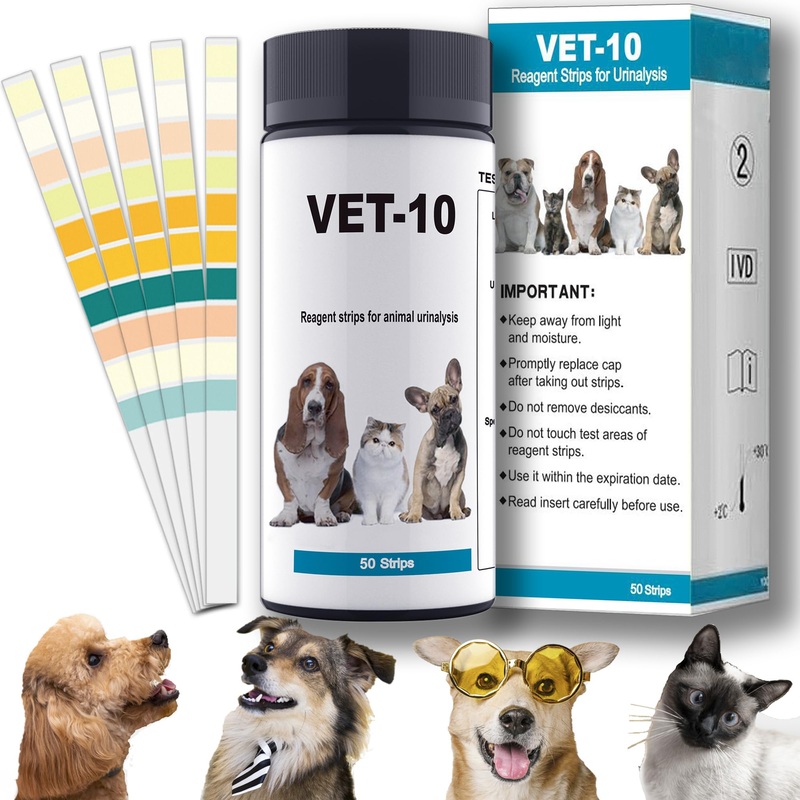 10-in-1 Dog & Cat Urine Test Strips for Dogs – 50ct Dog & Cat UTI Test Kit, UTI Test Strips for Dogs, Cats & Vets | Easy to Use for Quick & Accurate Testing to Help Manage Pet UTI & Health at Home
