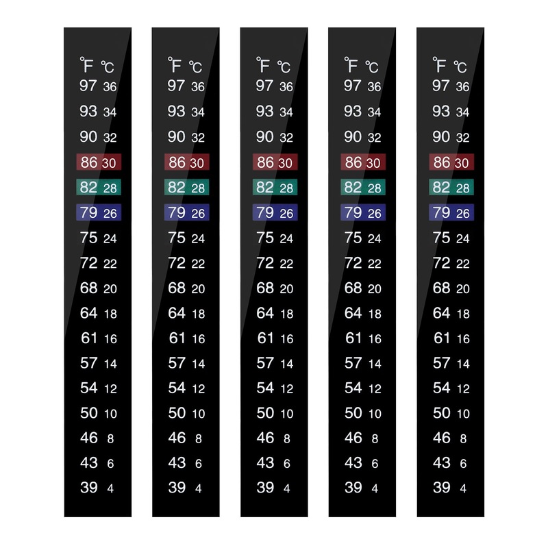 5pcs Brewing Aquarium Thermometer Strips, 39-97 Easy-to-Read Aquarium Thermometer Sticker Fish Tank Temperature Sticker Adhesive Stick on Thermometer Strip for Brewing Aquarium 5 PCS