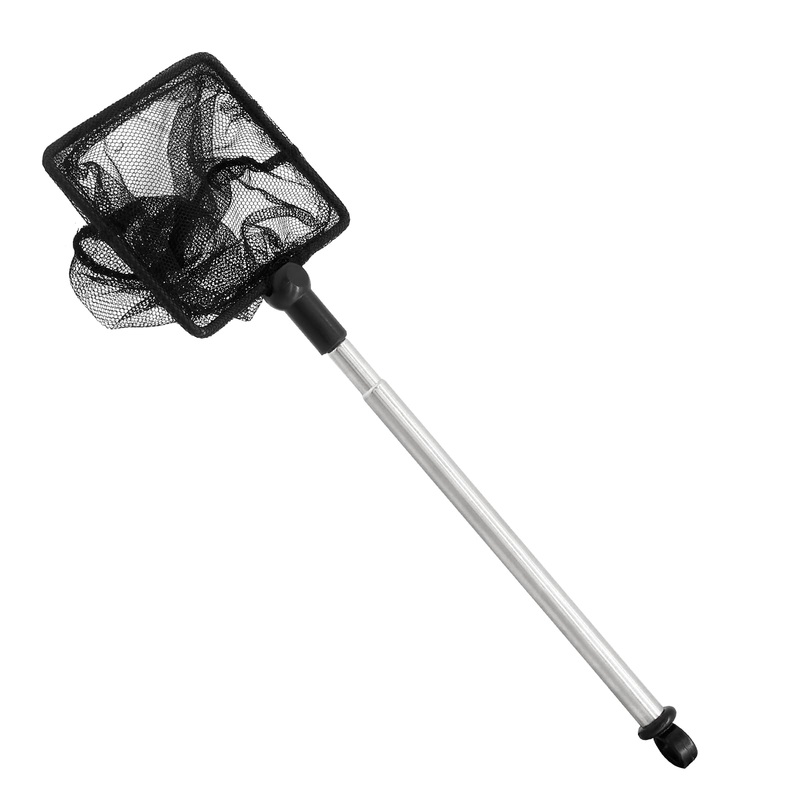 Aquarium Fish Net, Soft Fine Deep Mesh Net Stainless Steel Long Extendable Handle for Fish and Shrimp 3 Inch
