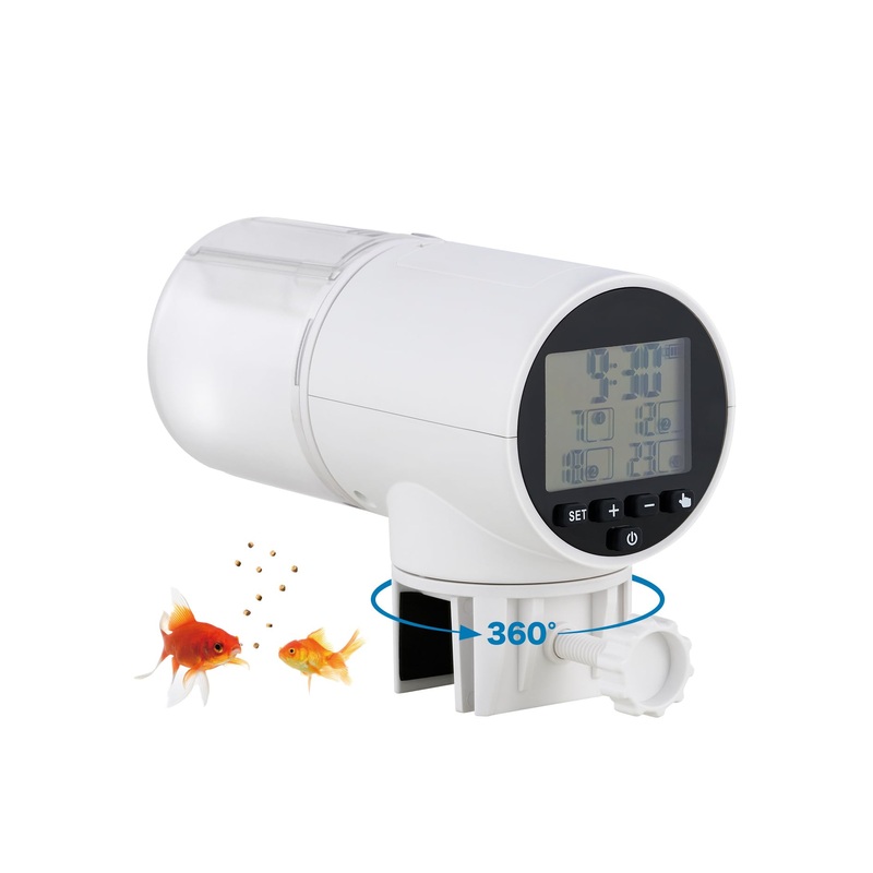 Automatic fish feeding machine, suitable for aquarium or fish tank, weekend and holiday display battery powered fish food moisture-proof goldfish turtle food distribution machine,200ml large capacity