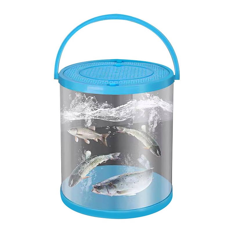 Foldable Portable Fish Tank – Transparent Fish Transport Container, Plastic Aquarium for Fishing, Traveling, Frog Catching Ideal for Catching and Releasing Critters, Perfect Critter Keeper Middle