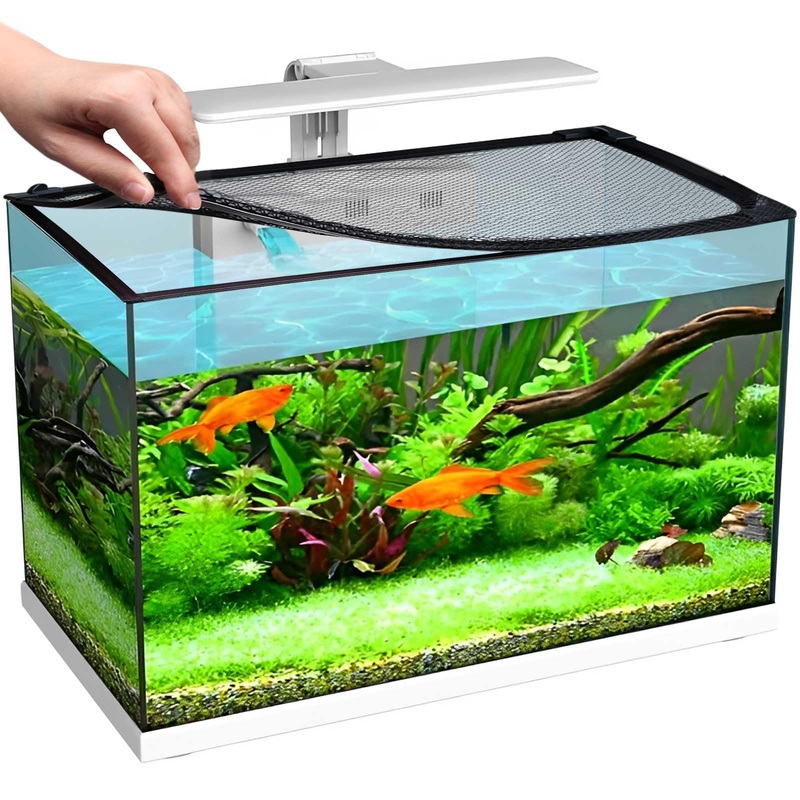 Magnetic Fish Tanks lid Cover Protective Net,DIY Aquarium Anti-Jumping net,Prevents Turtles,Fish,Reptiles from Escaping The Turtles Tanks for Circumference up to 35.4″17.7″ 35.4″17.7″(90*45cm)
