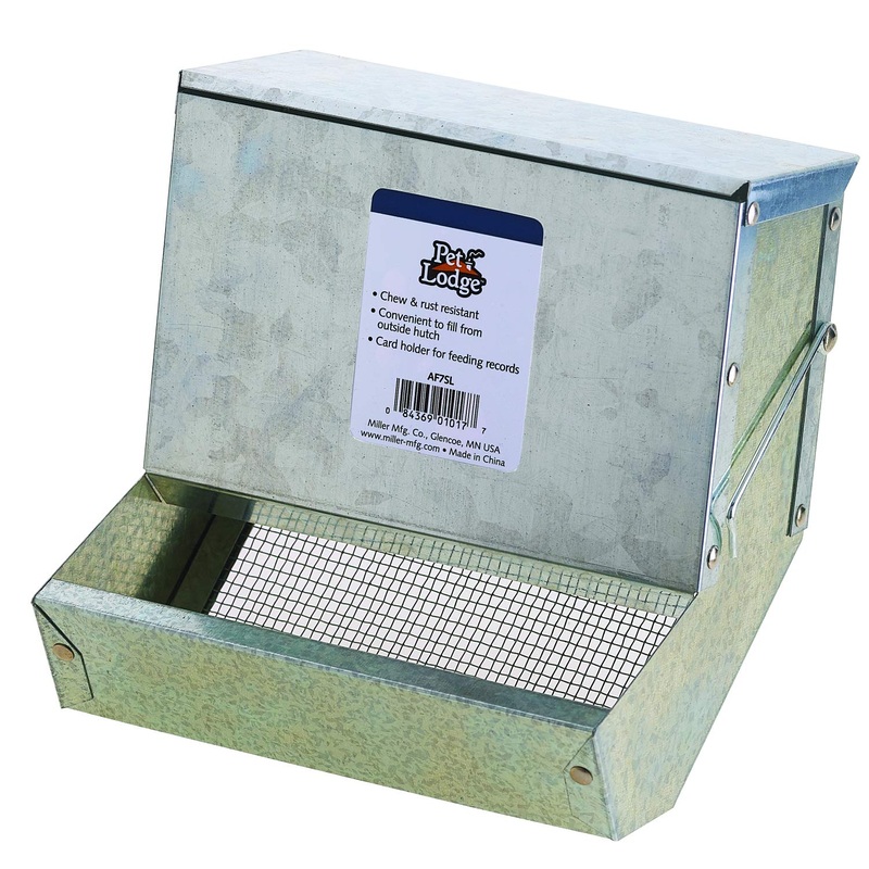 Pet Lodge Small Animal Feeder with Lid and Sifter Bottom | Outdoor Gravity Feeder for Rabbits, Ferrets and Other Small Animals | Heavy Duty and Durable