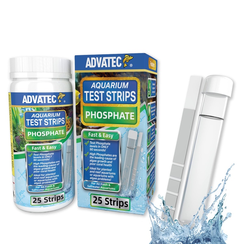 Phosphate Test Strips for Freshwater & Saltwater Fish Tank – Testing Strips for Fresh & Salt Water Aquarium – Lab Grade Water Tester Kit – 25 Count