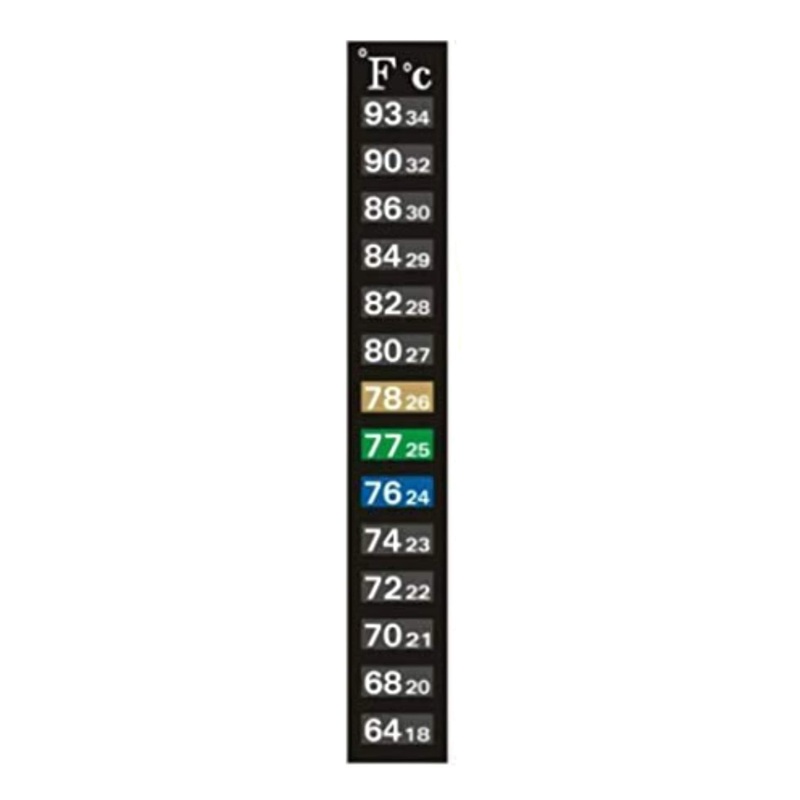 Traditional Stick-on Aquarium Thermometers Temperature Strip Degree Fahrenheit Celsius Display 10 pc (64~93F Not for Fever)