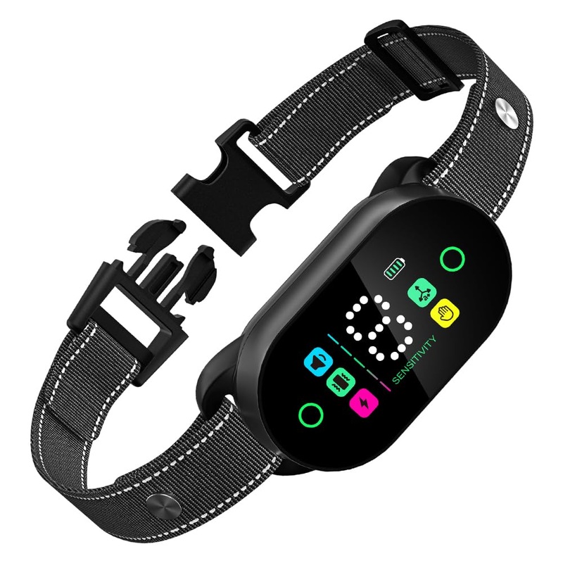 2024 Upgrade Dog Bark Collar, Rechargeable Smart Bark Collar for Large Medium Small Dogs, Anti Barking Training Collar with 8 Adjustable Sensitivity and 4 Safe Training Mode, Beep, vibration, shock