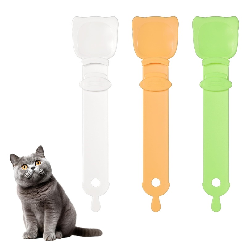 3pcs Cat Strip Feeder, Cat Strip Squeeze Can Spoon Cat Claw Shaped Cat Wet Treat Dispenser Convenient Cat Bar Squeezer Tool for Liquid Snack Puree Feeding Food Storage Pet Supplies