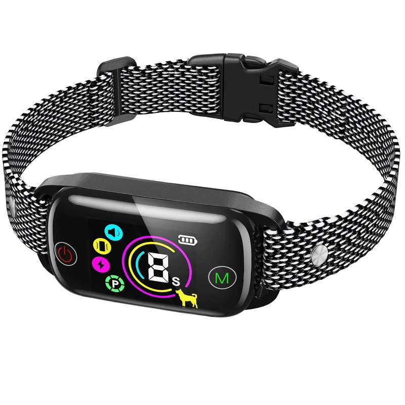 Bark Collar, Dog Bark Collar for Large Medium Small Dogs, Thunbest Rechargeable Anti Bark Collars for Dogs with 8 Adjustable Sensitivity, Bark Shock Collar with 4 Barking Training Modes (Black) shock 1 pack