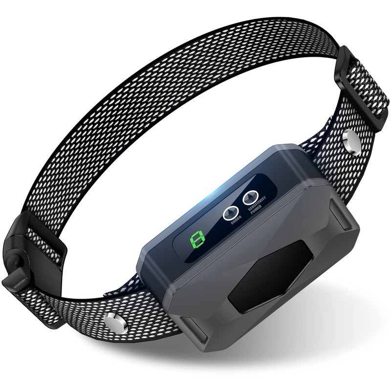 Bark Collar for Dogs – Edixeno USB-C Rechargeable Braking Training Collar with 5 Levels Adjustable Sensitivity Harmless Vibration Collar for Small Medium and Large Dogs(Grey) Grey