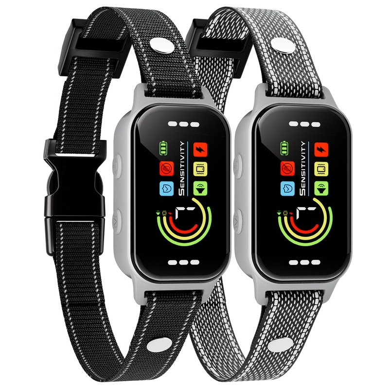 Bark Collar, Heijace 2 Pack Dog Bark Collar for Small, Medium, Large 8-120 lbsDogs- Smart Rechargeable Anti-Barking Training Collar with 7 Adjustable Sensitivity-Bark Shock Collar with Beep Vibratio 2 Pack Dog Bark Collar Grey