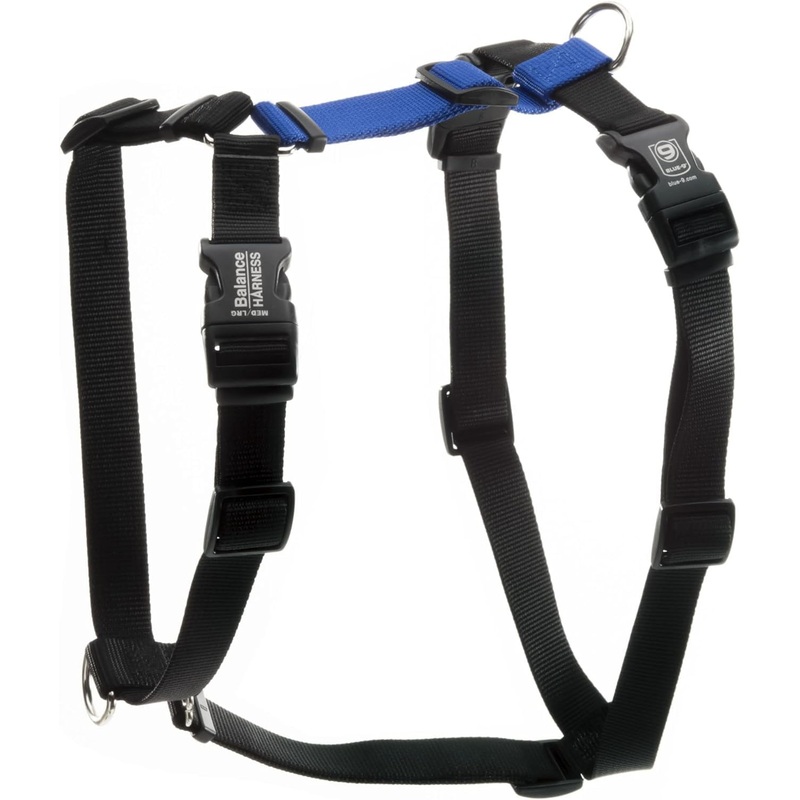 Blue-9 Buckle-Neck Balance Harness, Fully Customizable Fit No-Pull Harness, Ideal for Dog Training and Obedience, Made in The USA, Blue, Medium/Large M/L (Chest: 24″-35.5″)
