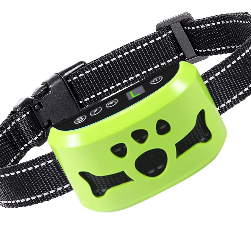 Dog Bark Collar, Anti Bark Collars for Large Medium Small Dogs with 7 Level Sensitivity Adjustable and 4 Stop Barking Modes, Rechargeable Bark Collar No Shock for Dogs with Beep Vibration Shock yellowgreen