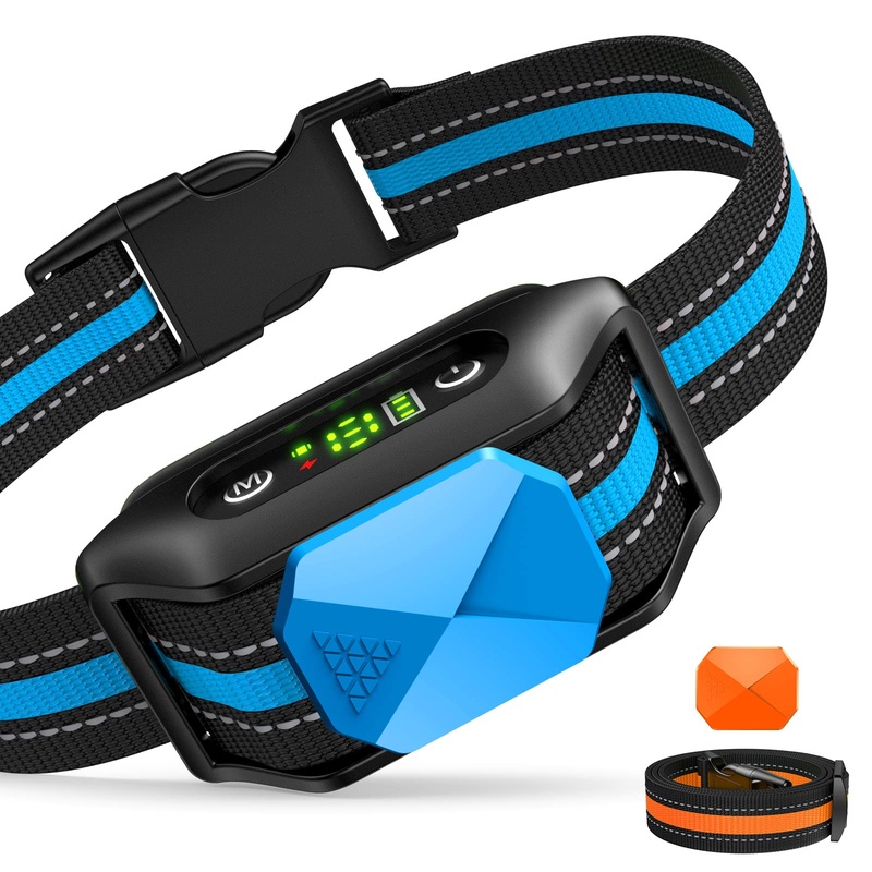 Dog Bark Collar for Small Medium Large Dogs,No Bark Collar with No Shock Mode,Rechargeable Anti Barking Collar with Beep Vibration Harmless Shock – Blue