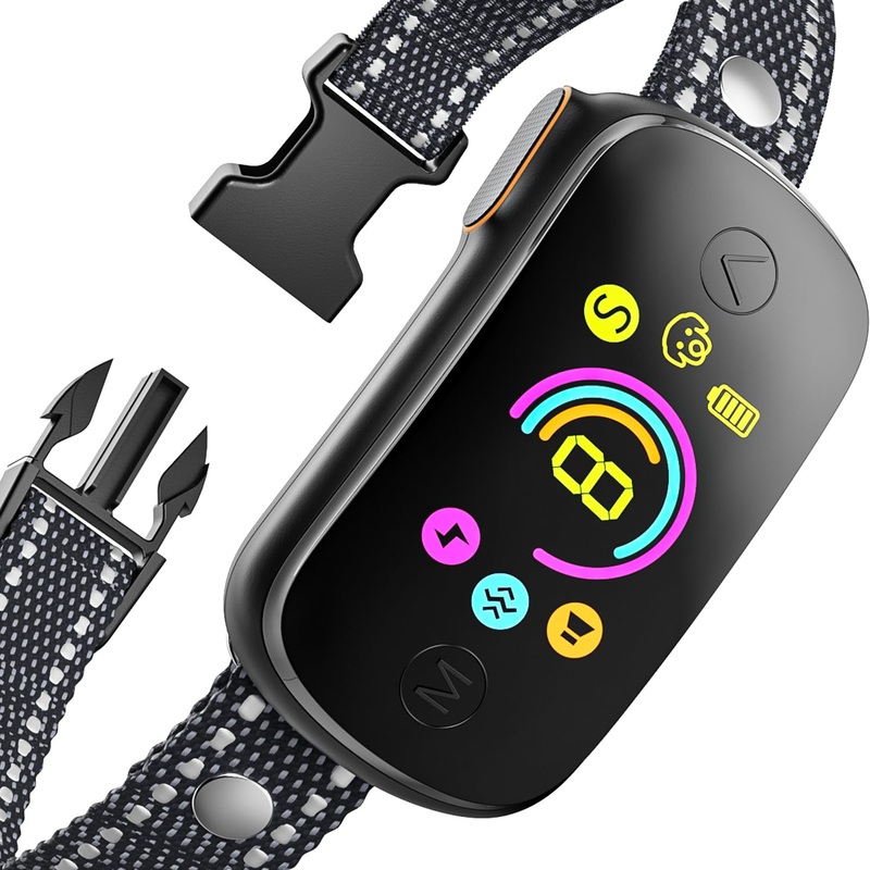 Dog Bark Collar – Smart Bark Collar with Multiple Customizable Beep Vibration, and E-Shock Modes | IP67 Waterproof & Rechargeable Anti Barking Training Collar for Large, Medium, and Small Dogs