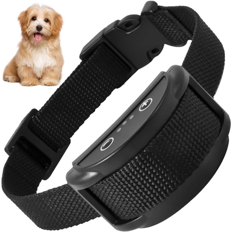 Dog Bark CollarRechargeable Smart Collar Bark Collar for Small Medium Mini DogsAnti Barking Training Collar with 5 Adjustable Sensitivity Beep Vibration Shock (Dark Black)