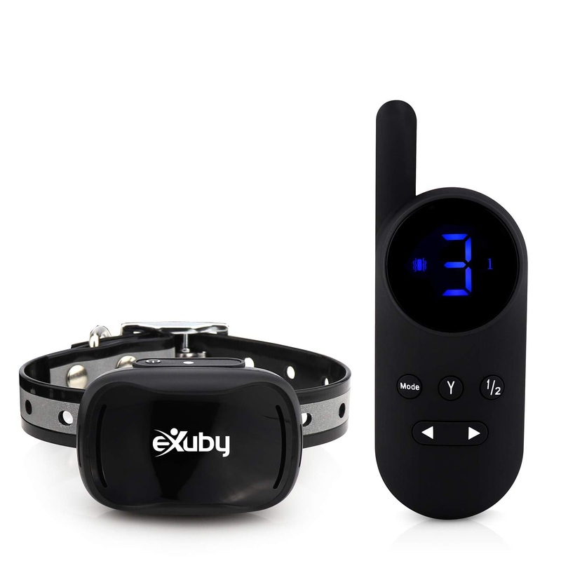 eXuby – Tiny Shock Collar for Small Dogs 5-15lbs – Smallest Collar on The Market – Sound, Vibration, & Shock – 9 Intensity Levels – Pocket-Size Remote – Long Battery Life – Water-Resistant – Black