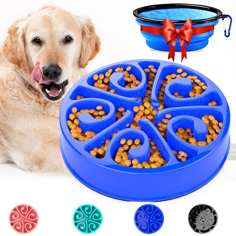 Freefa Slow Feeder Dog Bowls, Dog Slow Feeder Bowl, Puzzle Dog Food Bowl, Maze Dog Food Bowl, Slow Feeder Dog Bowls Large Breed, Medium Breed, Small Breed, Slow Eating Bowl, Puppy Bowl Blue