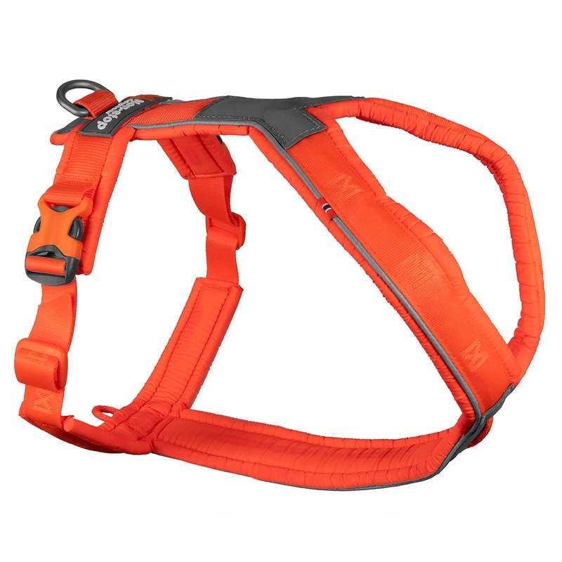 Non-stop dogwear Line Harness 5.0, Padded Dog Harness for Medium Dogs, Made for Hiking, Sport and Everyday Active Life with 3 Leash Clips, Reflectors and Ergonomic Fit Orange, Size 6
