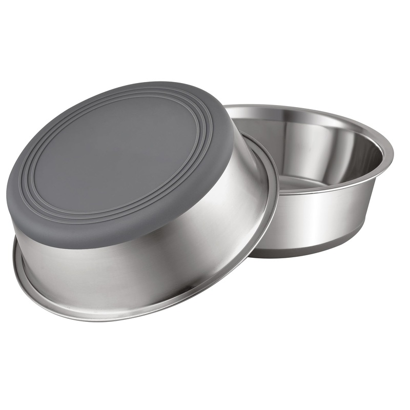 PEGGY11 Stainless Steel Metal Cat Bowls, Nonslip Rubber Bottom, Dishwasher Safe, Easy to Clean – 2 Pack, Each Holds 2 US Cup 2 CUP