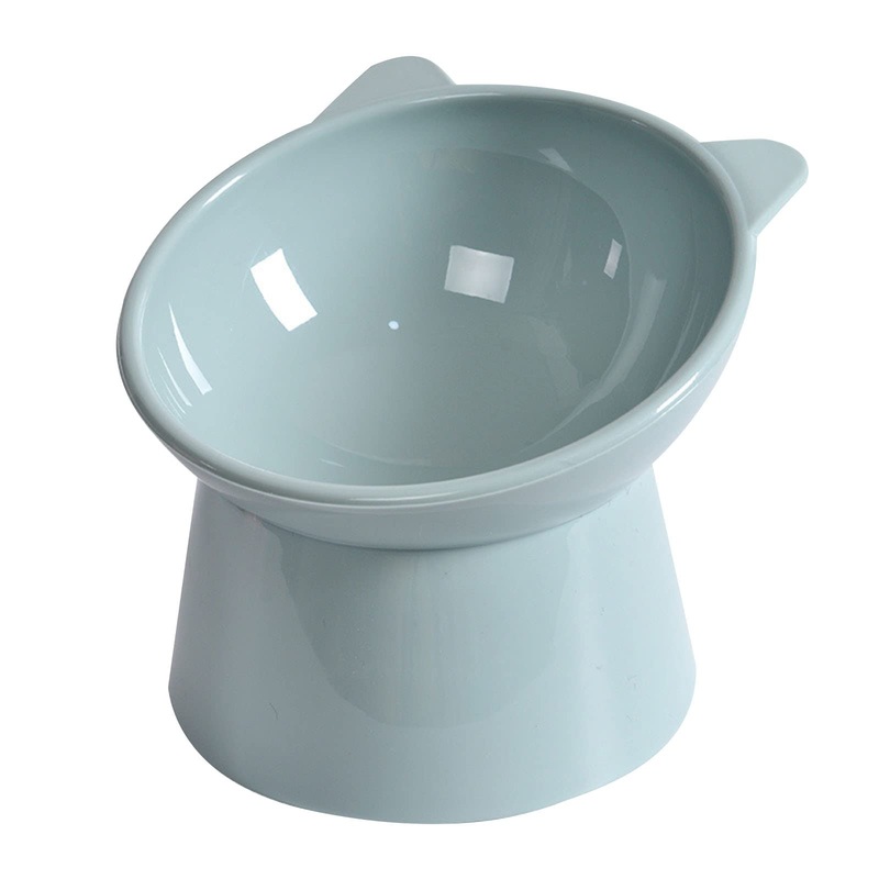 Tilted Cat Food Bowl – Whisker Friendly, Anti Vomiting, Slanted, Cat Bowl, Blue Tall Cat Bowl-Blue