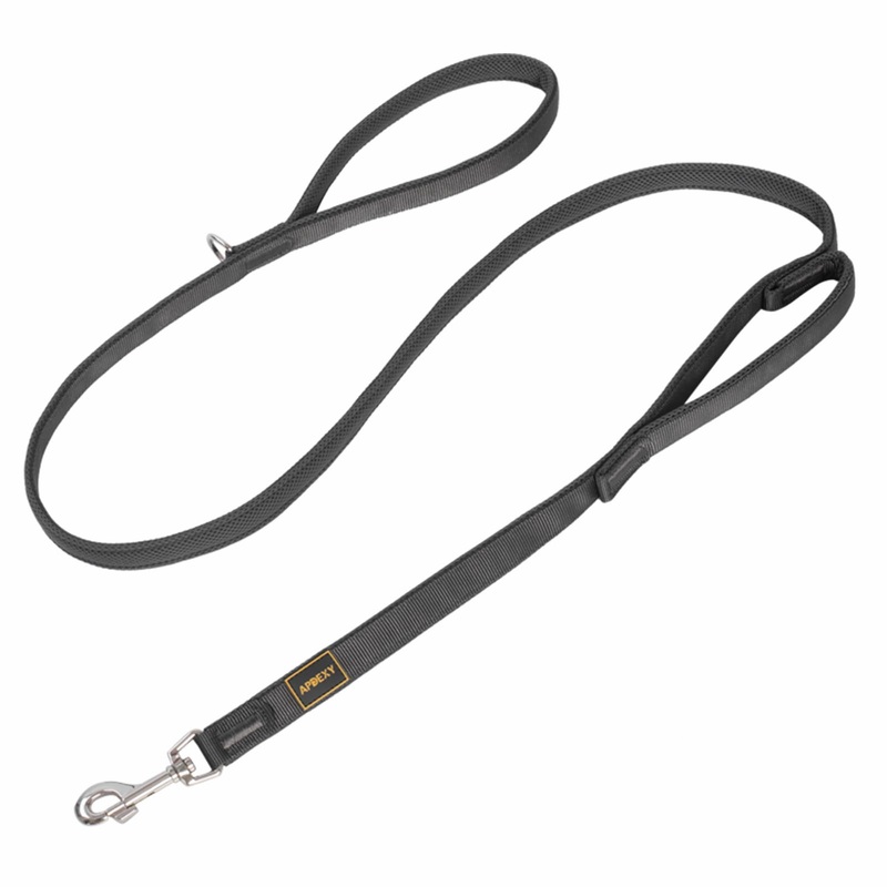 2 Handle Dog Leash, with Sandwich Mesh-Lined Webbing Traffic Padded, 6ft Long for Control Saftey Training for Large Dogs Pull, Dual Handles Leads (Black/Grey, 1” X 6ft.) 1” X 6ft. Black/Grey