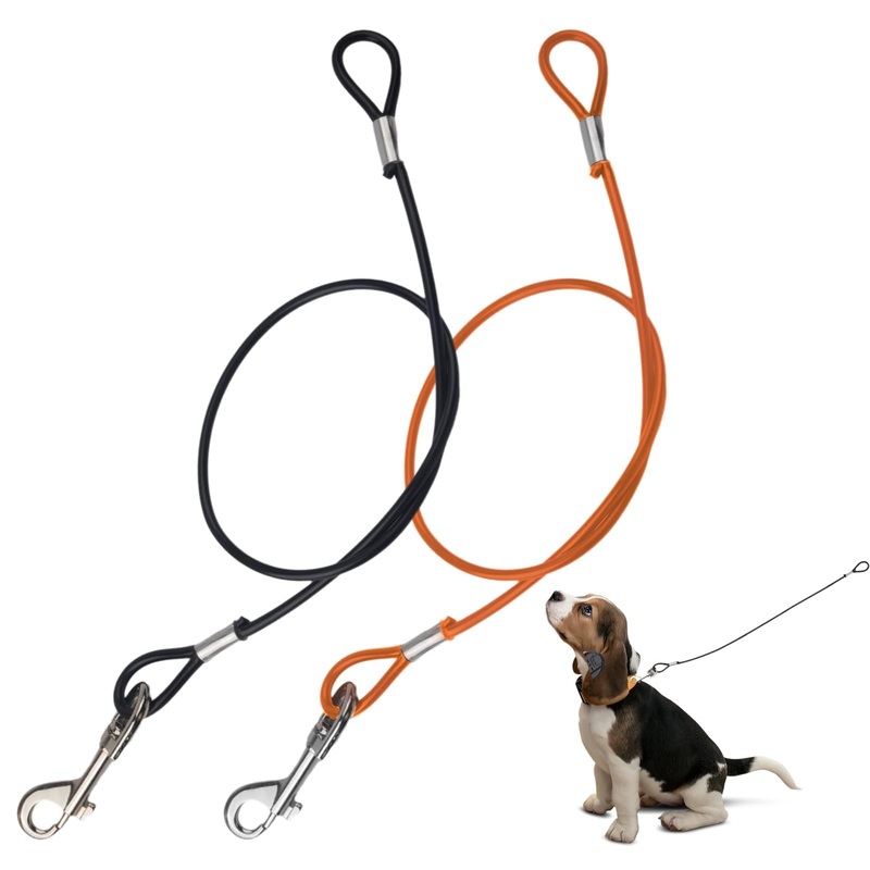 2 Pack Chew Proof Dog Leash Extension, 26 Inch Support Adds to Every Leash & Collar, Non-Tangle Dog Lead Extender Connects for Large, Medium, Small Dogs for Walking, Running, Training