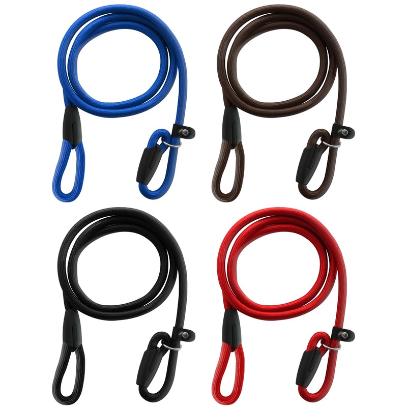 4pcs Dog Slip Lead 5ft Slip Lead Leash No Pull Training Leash for Small Medium Dogs Walking Running Training