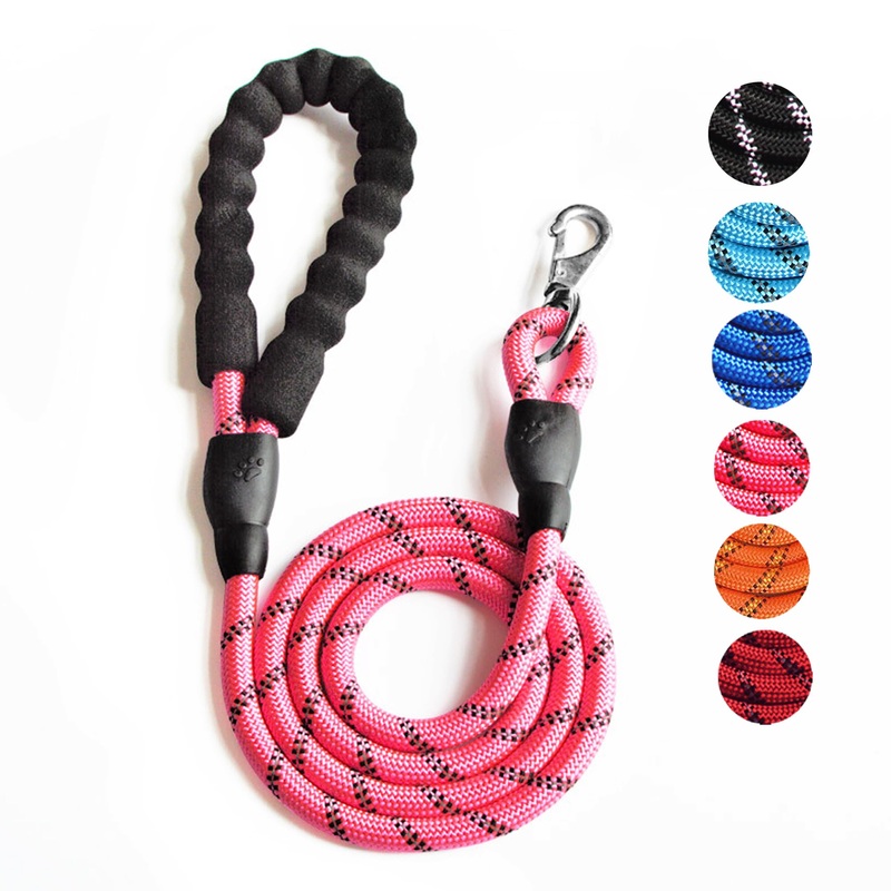5.9 FT Dog Leash with Comfortable Padded Handle Reflective Material Leash for Large and Small Dogs, Pink 5.9 FT-Pink