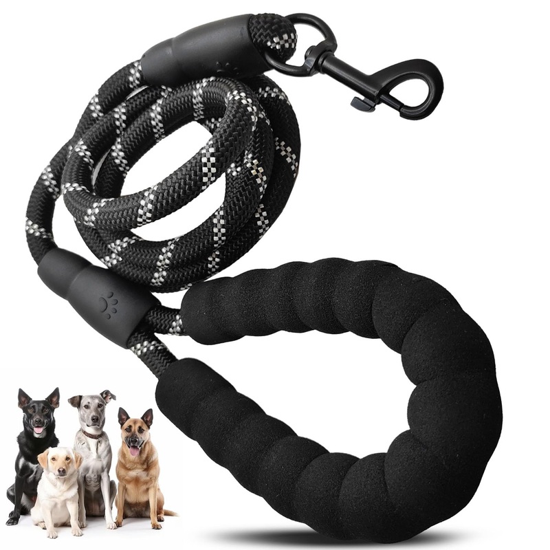 5 FT Dog Leash with Padded Handle and Reflective Rope Heavy-Duty Padded Leash for Small Medium and Large Dogs