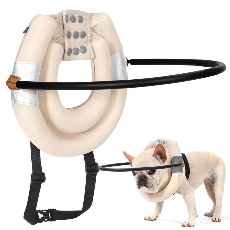 BECEMURU Blind Dog Halo, Blind Dog Cat Harness Guiding Halo Dog Collar Ring Pet Anti-Collision Ring Protective Device,Lightweight Adjustable Help Build Confidence (L) L
