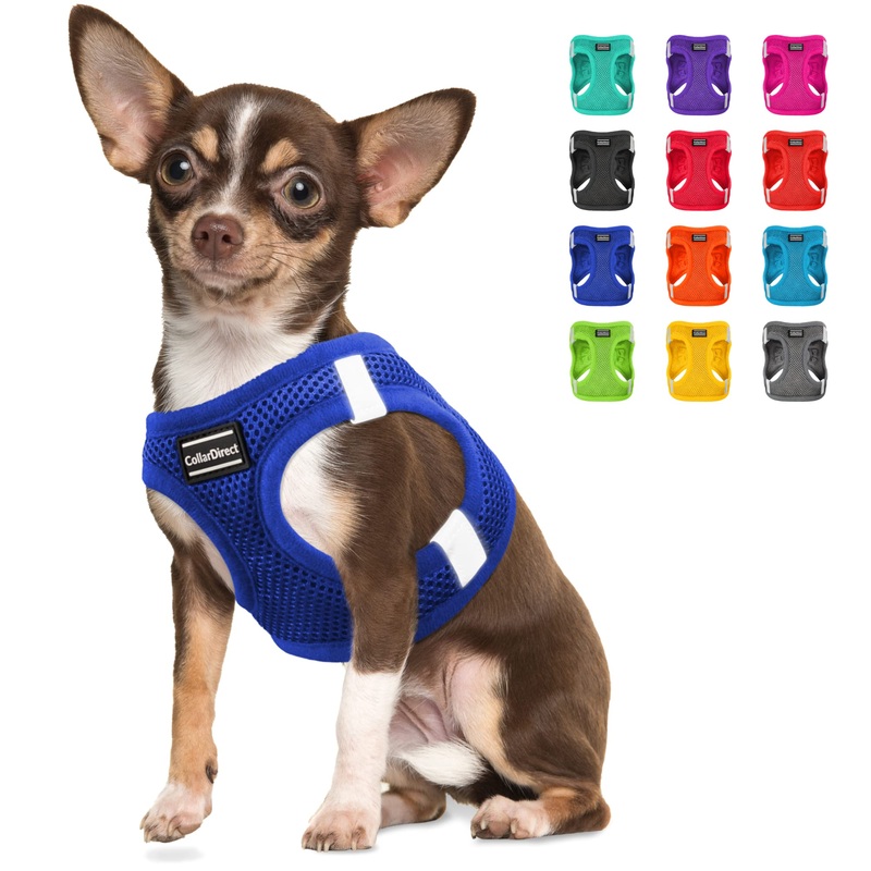 CollarDirect Step-in Reflective Dog Harness – Any Weather Air Mesh for Small and Medium Dogs Easy to Put On and Off (Size XS, Dark Blue)