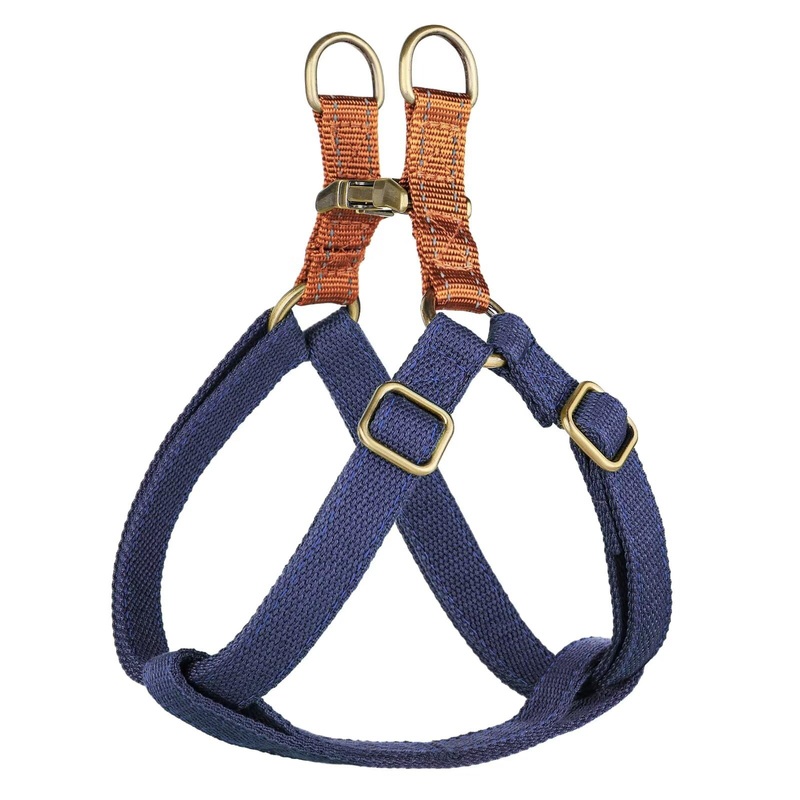 Didog Step in Dog Harness with Metal Buckles, Freedom Nylon Dog Halter Vests for Small Medium Dogs Easy Walking Training, Dark Blue, S S: Chest 14-22″