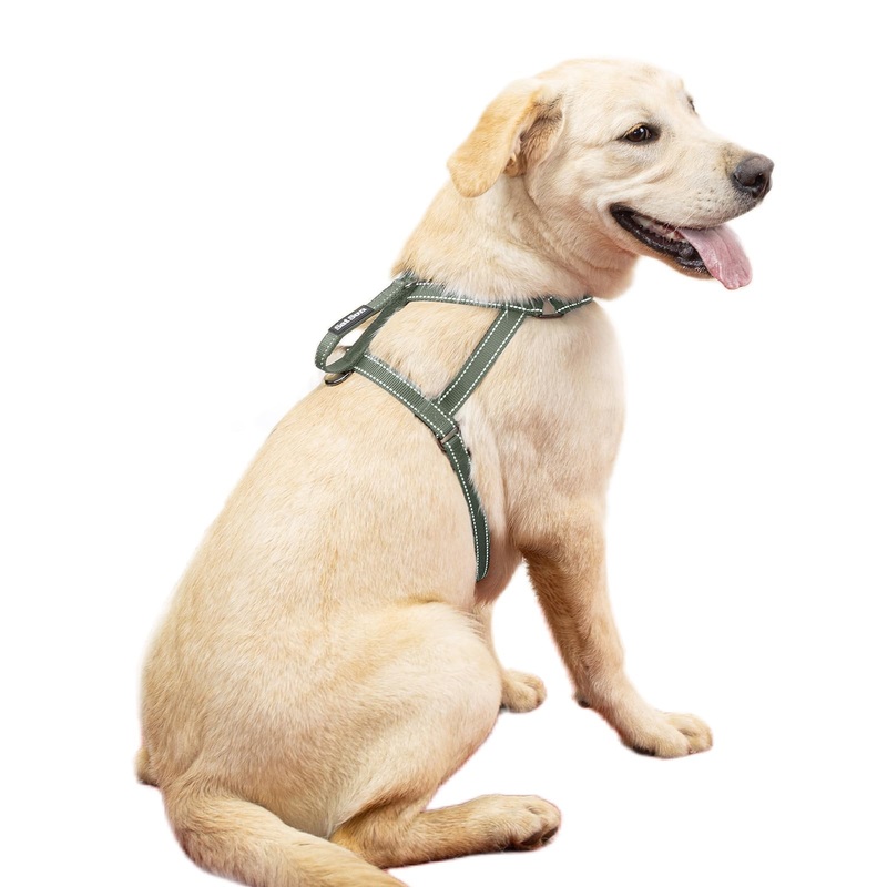 Dog Harness for Large Dogs, No Pull Dog Harness with 2 Adjustable Points & 1 Leash Clip, Reflective Comfortable Dog Vest with Easy Control Handle Ideal for Walking and Training, Army Green,XL XL