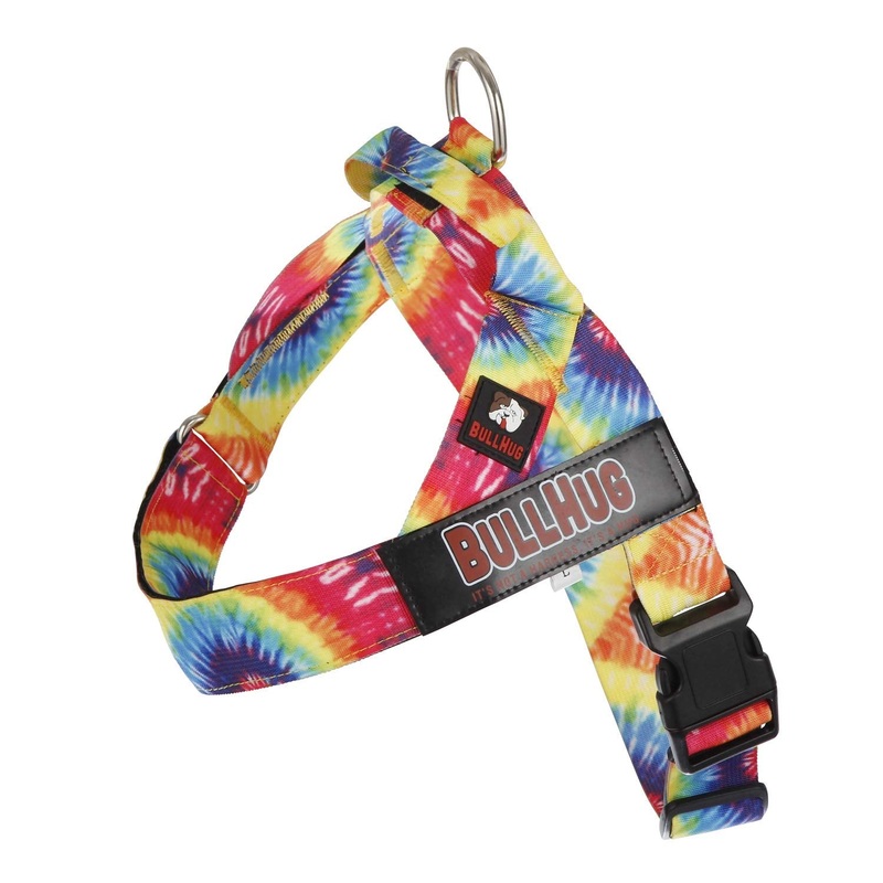 Harness  Made for Larger Chested Dogs Like English Bulldogs, French Bulldogs, Pugs & More. Stops Dogs from Pulling & Choking on Walks (TIE DYE, XL) TIE DYE XL ( Chest 33″ – 36″ )