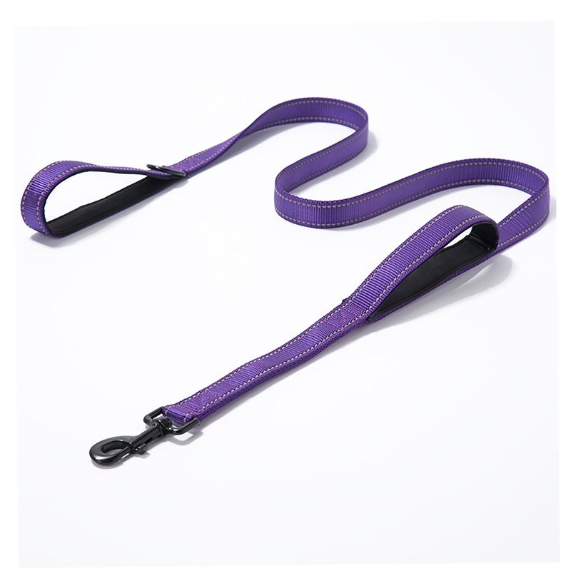 Heavy Duty Dog Leash – 2 Handles by Padded Traffic Handle for Extra Control, 6foot Long – Perfect for Medium to Large Dogs (Purple, 6 ft) Purple
