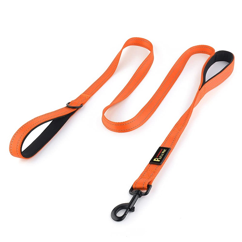 Plutus Pet Dog Leash 6ft long,Traffic Padded Two Handle,Heavy Duty,Reflective Double Handles Lead for Control Safety Training,Leashes for Large Dogs or Medium Dogs,Dual Handles Leads(Orange) Orange