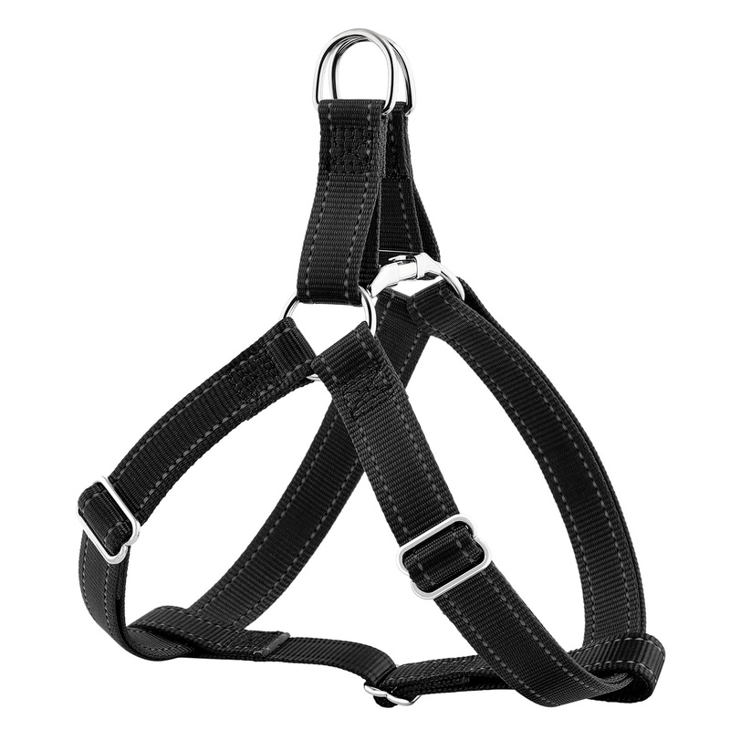 Plutus Pet Step in Dog Harness, Reflective, Adjustable, and Secure with Metal Buckles, Quick Fit Dog Harness for Puppy, Small, Medium and Large Dogs, Black, L