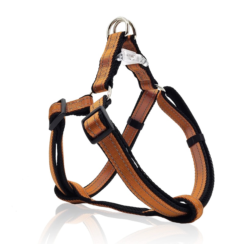 Reflective Dog Harness for Medium Dogs No Pull, Harness Medium Size Dog, Step-in Adjustable Dog Harness for Growing Puppies, Easy to Wear, Dog Harness for Medium Dogs-Coffee Brown Harness-Coffee Brown M:18″ to 26″-in chest
