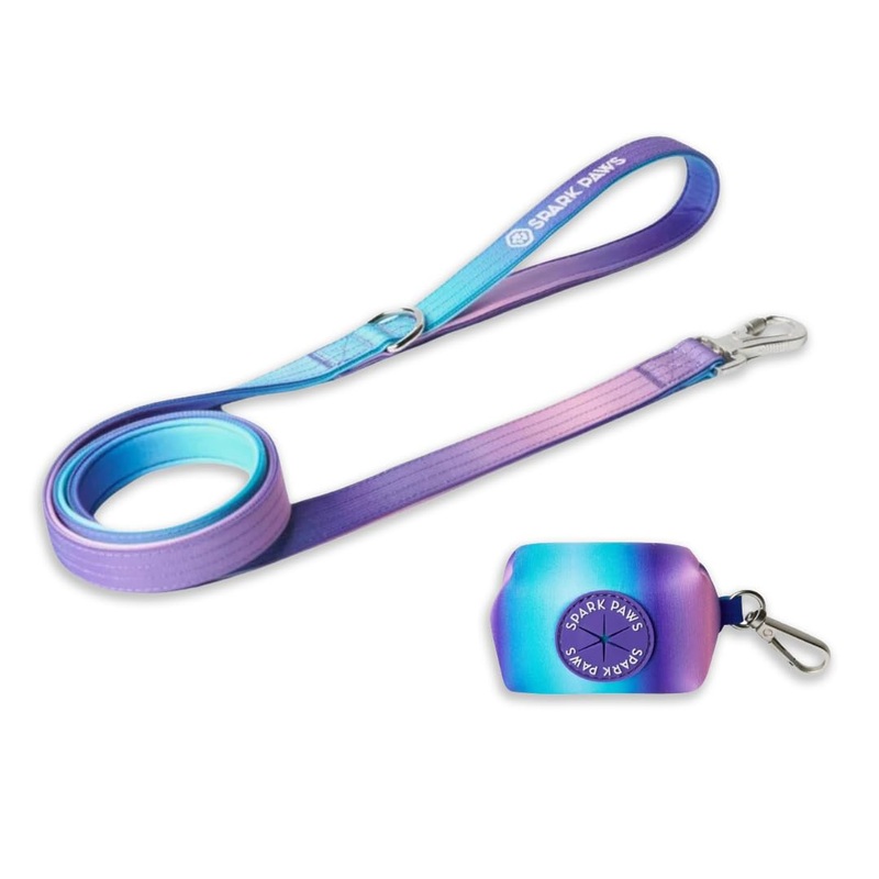 Spark Paws Premium Dog Leash & Poop Bag Set – Heavy-Duty Alloy Hook for Strong Pulling Breeds – Comfortable, Durable & Secure – 90s Retro