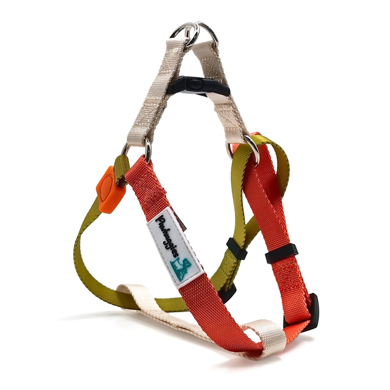 Tri-Color Dog Harness, Adjustable Step-in Design no Pull Dog Harness for Small Dogs, Heavy Duty Puppy Harness, Easy for Walking Dog Harness for Small Dogs, xs Dog Harness Red Yellow White XS: 2/5″W x Chest 10″ – 14″