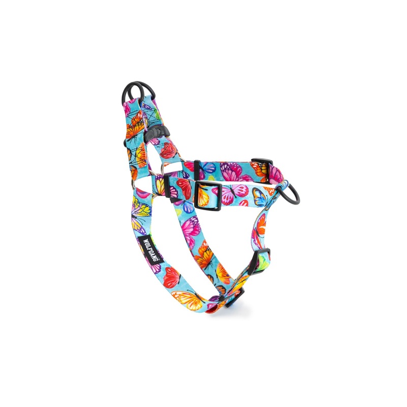 Wolfgang Premium No-Pull Dog Harness for Small Medium Large Dogs, Made in USA,FlutterColor Print, XL (1 Inch x 26-38 Inch) XL (1 Inch x 26-38 Inch) FlutterColor Print