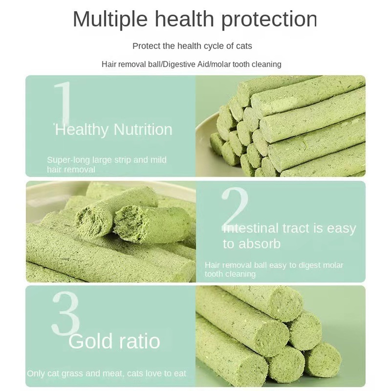 18PCS Cat Grass Teething Stick,Cat Grass Chew Sticks,Cat Grass Stick, Cat Teeth Cleaning Cat Grass Chew Sticks Molar Rod for Cat Indoor,for Hairball Removal