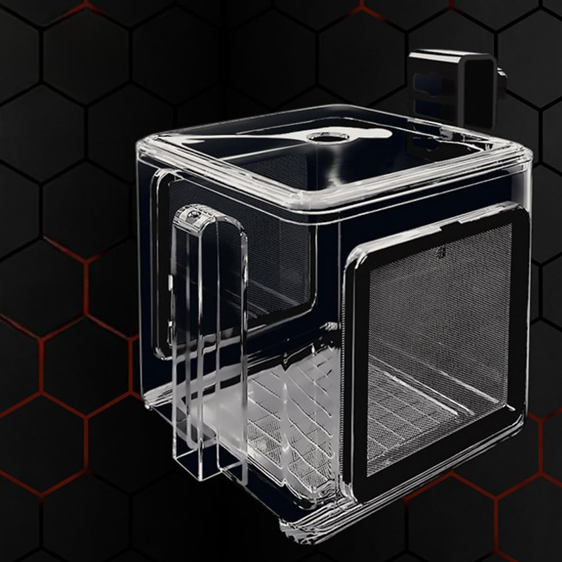 1Pc Fish Breeding Box, Transparent Acrylic Fish Isolation Box with Detachable Mesh Hangable Baby Fish Separator Breeder Box for Fish Tank Aquarium Acrylic square isolation box