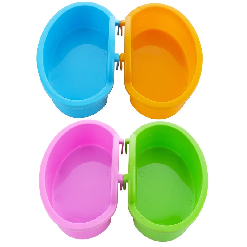 4 Pack Hamster Food Bowl – Anti-Turnover Fixable Bowl for Hamster Mice Rat Hedgehog and Small Pet (Pink, Green, Blue and Orange)