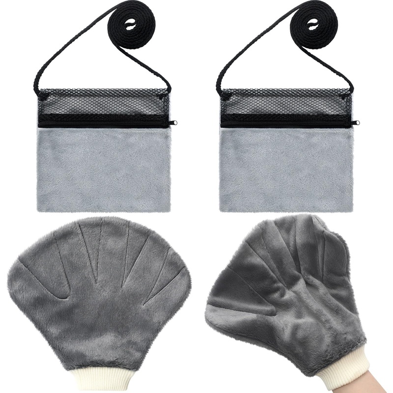 4 Pcs Sugar Glider Bonding Mitt with Sugar Glider Bonding Pouch Animal Handling Gloves Bite Proof Calming Sleeping Glove Breathable Small Animal Outgoing Sleeping Bag Hedgehog Accessories