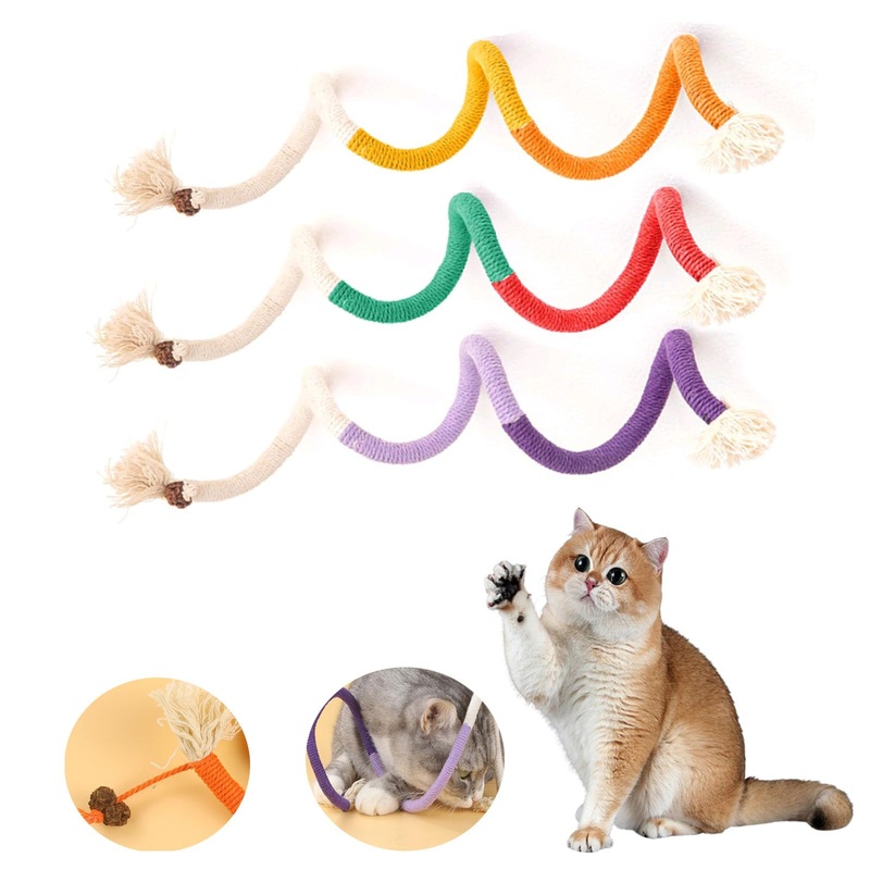 Cat Rope Toys Catnip Toys,Cat Chew Toys for Teeth Cleaning,Giant Big Catnip Rope Toys for Indoor Adult Cats27.6in.