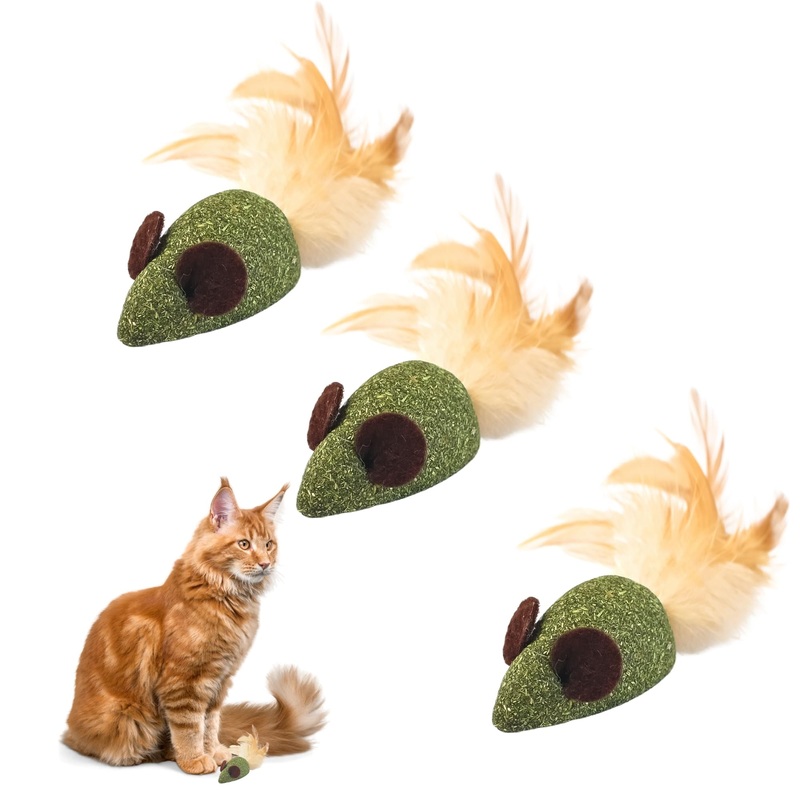 Catnip Toys for Indoor Cats, Ideal Mouse Toys for Cats to Stimulate Cat Exercising and Interacting, Valued Combo 3 Pieces