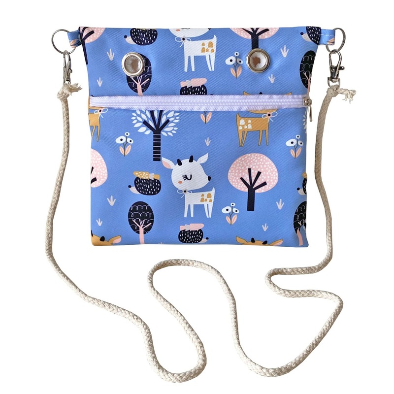 Faux Rabbit Fur Sugar Glider Bonding Carry Pouch Portable Small Animal Carrier Bag Small Animal Bonding Crossbody Strap for Hamster Rat Gerbil with Vent (Blue) Blue