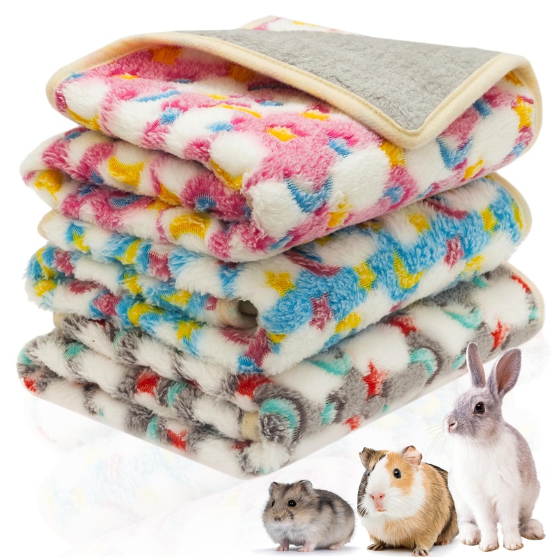 Guinea Pig Bedding Mat – 3 Pack Waterproof Washable Rat Cage Liner Bedding Accessories Soft Fleece Blankets for Rat, Rabbit, Chinchila, Hedgehog, Ferret, Hamster, Small Animals 13.7″*13.7″