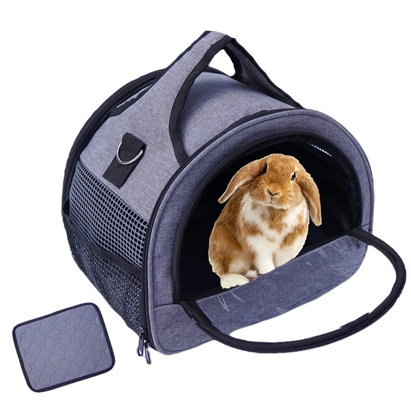 Guinea Pig Carrier, Small Pet Carriers for Rabbit Hamster Bird Bunny Bearded Dragon Kitty and Etc. Animal Bag with Stable Handle and Waterproof Pad, Easy Travel and Vet Visit Medium